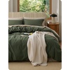 Bedsure PureWoven 100% Washed Cotton Duvet Cover Set, Twin Size, 2-PC(08 – Olive Green (No Comforter))