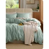 Bedsure PureWoven 100% Washed Cotton Duvet Cover Set, Twin Size, 2-PC(10 – Iceberg Green (No Comforter))