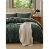 Bedsure PureWoven 100% Washed Cotton Duvet Cover Set, Twin Size, 2-PC(12 – Forest Green (No Comforter))