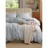 Bedsure PureWoven 100% Washed Cotton Duvet Cover Set, Twin Size, 2-PC(13 – Pastel Blue (No Comforter))