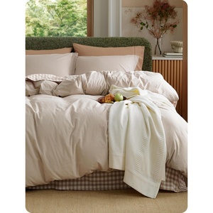 Bedsure PureWoven 100% Washed Cotton Duvet Cover Set, Twin Size, 2-PC(02 – Oatmeal (No Comforter))