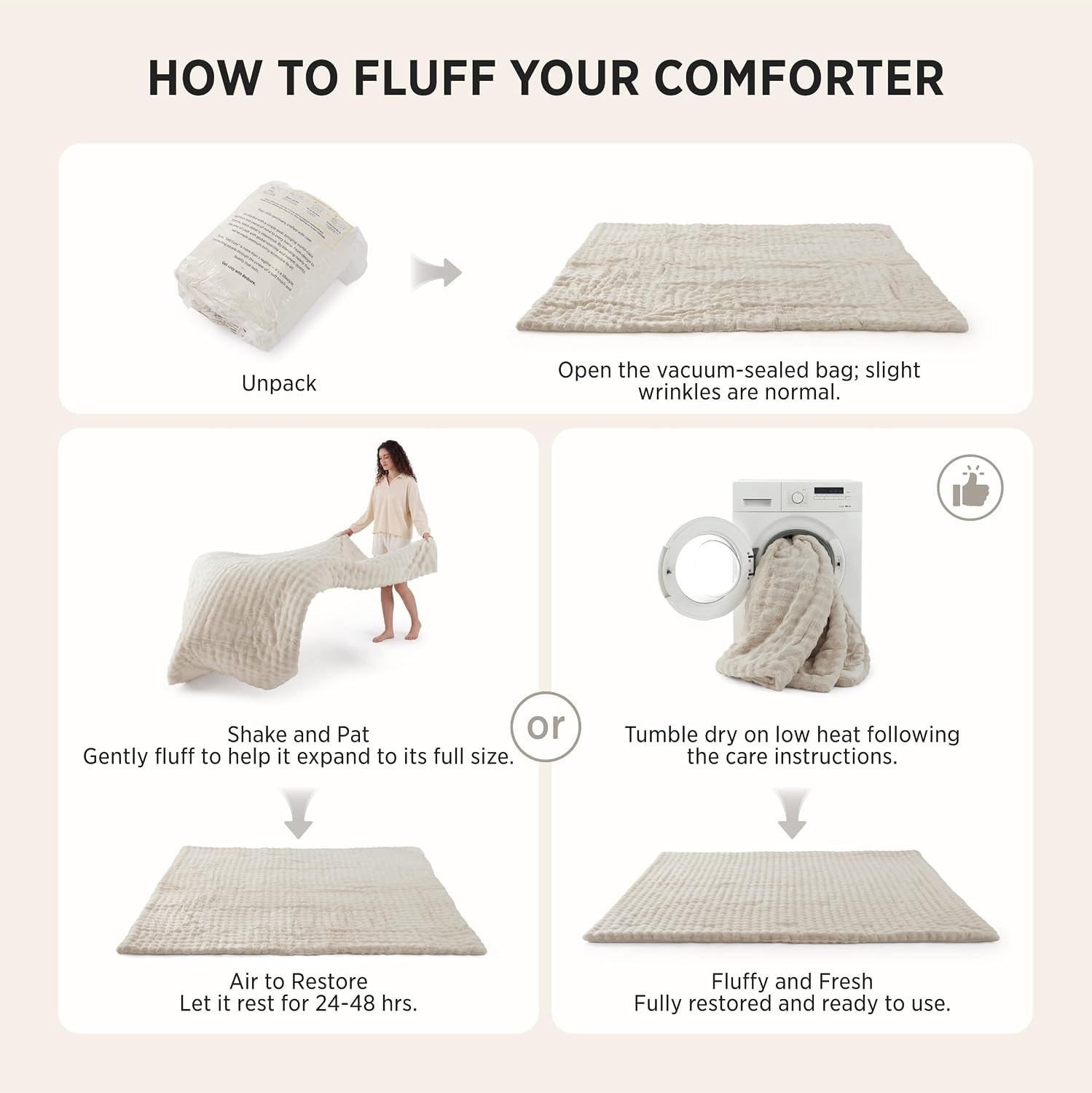 image:imageBedsure 3D Cloud Bubble Comforter Set Fluffy Comforter King Beige 3 Pcs04 Slate Blue