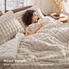 Bedsure 3D Cloud Bubble Comforter Set Fluffy Comforter King Beige 3 Pcs(01 – Beige)