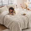 Bedsure 3D Cloud Bubble Comforter Set Fluffy Comforter King Beige 3 Pcs(01 – Beige)