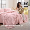 Bedsure 3D Cloud Bubble Comforter Set Fluffy Comforter King Beige 3 Pcs(02 – Pink)