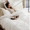 Bedsure 3D Cloud Bubble Comforter Set Fluffy Comforter King Beige 3 Pcs(03 – Off White)