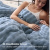 Bedsure 3D Cloud Bubble Comforter Set Fluffy Comforter King Beige 3 Pcs(04 – Slate Blue)