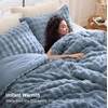 Bedsure 3D Cloud Bubble Comforter Set Fluffy Comforter King Beige 3 Pcs(04 – Slate Blue)