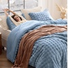 Bedsure 3D Cloud Bubble Comforter Set Fluffy Comforter King Beige 3 Pcs(04 – Slate Blue)