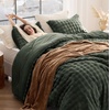 Bedsure 3D Cloud Bubble Comforter Set Fluffy Comforter King Beige 3 Pcs(05 – Dark Green)
