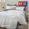 Bedsure Blue Gingham Comforter Set Queen Size, Soft Fall Bedding 3 pcs(03 – Black White Stripes)