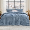 Bedsure 3D Cloud Bubble Comforter Set Fluffy Comforter King Beige 3 Pcs(04 – Slate Blue)