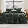 Bedsure 3D Cloud Bubble Comforter Set Fluffy Comforter King Beige 3 Pcs(05 – Dark Green)