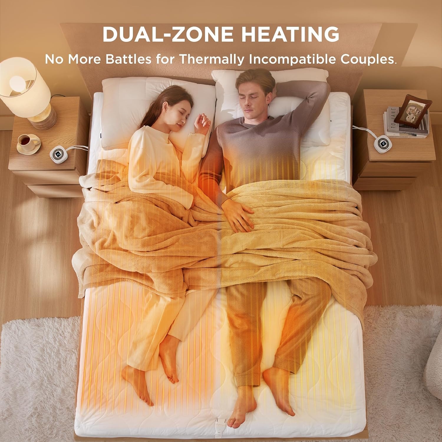 image:imageBedsure Waterproof Heated Mattress Pad Queen Cotton Top Electric Bed WarmerKing