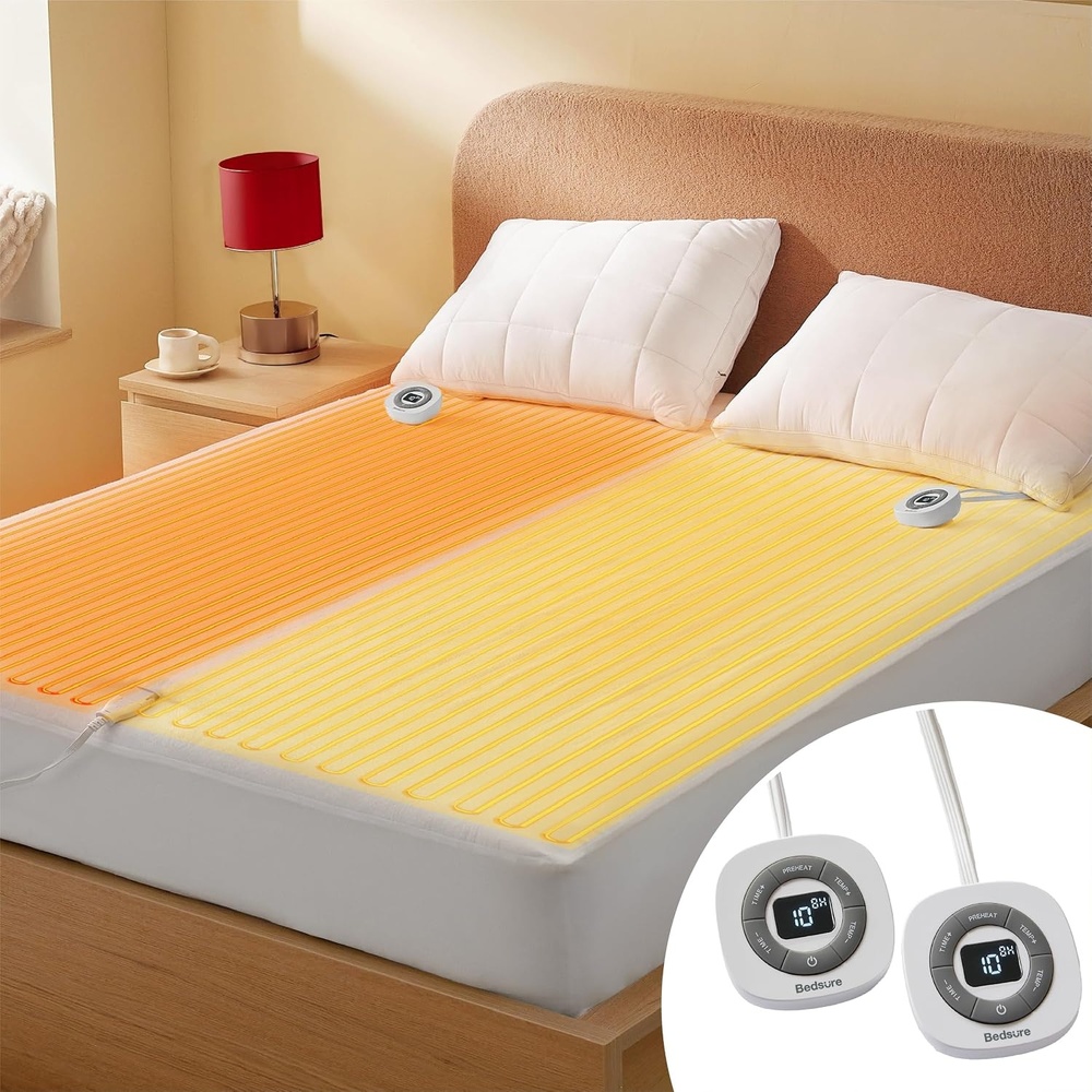 image:imageBedsure Heated Mattress Pad Queen Fast Heating Electric Bed Warmer 60x80King