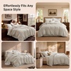 Bedsure Striped Duvet Cover Set Cotton-Like Bedding Queen Size, Olive Green(02 – Stripes – Tannish Linen (No Comforter))