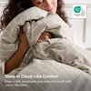 Bedsure Striped Duvet Cover Set Cotton-Like Bedding Queen Size, Olive Green(02 – Stripes – Tannish Linen (No Comforter))