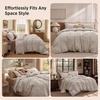 Bedsure Striped Duvet Cover Set Cotton-Like Bedding Queen Size, Olive Green(04 – Gingham – Brown (No Comforter))