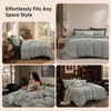 Bedsure Striped Duvet Cover Set Cotton-Like Bedding Queen Size, Olive Green(05 – Gingham – Olive Green (No Comforter))