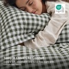 Bedsure Striped Duvet Cover Set Cotton-Like Bedding Queen Size, Olive Green(05 – Gingham – Olive Green (No Comforter))