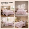 Bedsure Striped Duvet Cover Set Cotton-Like Bedding Queen Size, Olive Green(06 – Gingham – Pink (No Comforter))