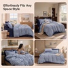 Bedsure Striped Duvet Cover Set Cotton-Like Bedding Queen Size, Olive Green(07 – Gingham – Navy Blue (No Comforter))