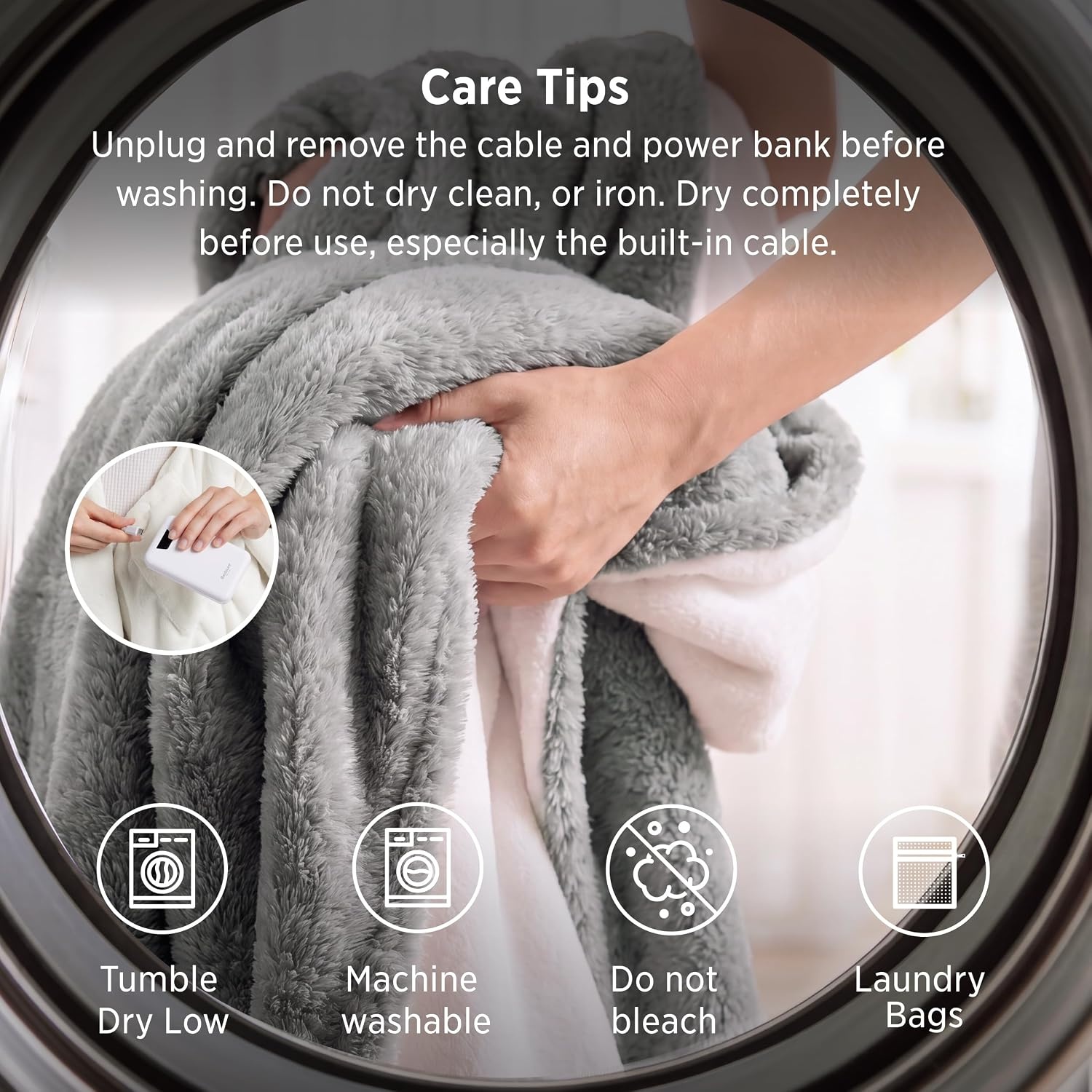 image:imageBedsure Cordless Wearable Heated Blanket Hoodie Blue Portable Heated Shawl01 Grey
