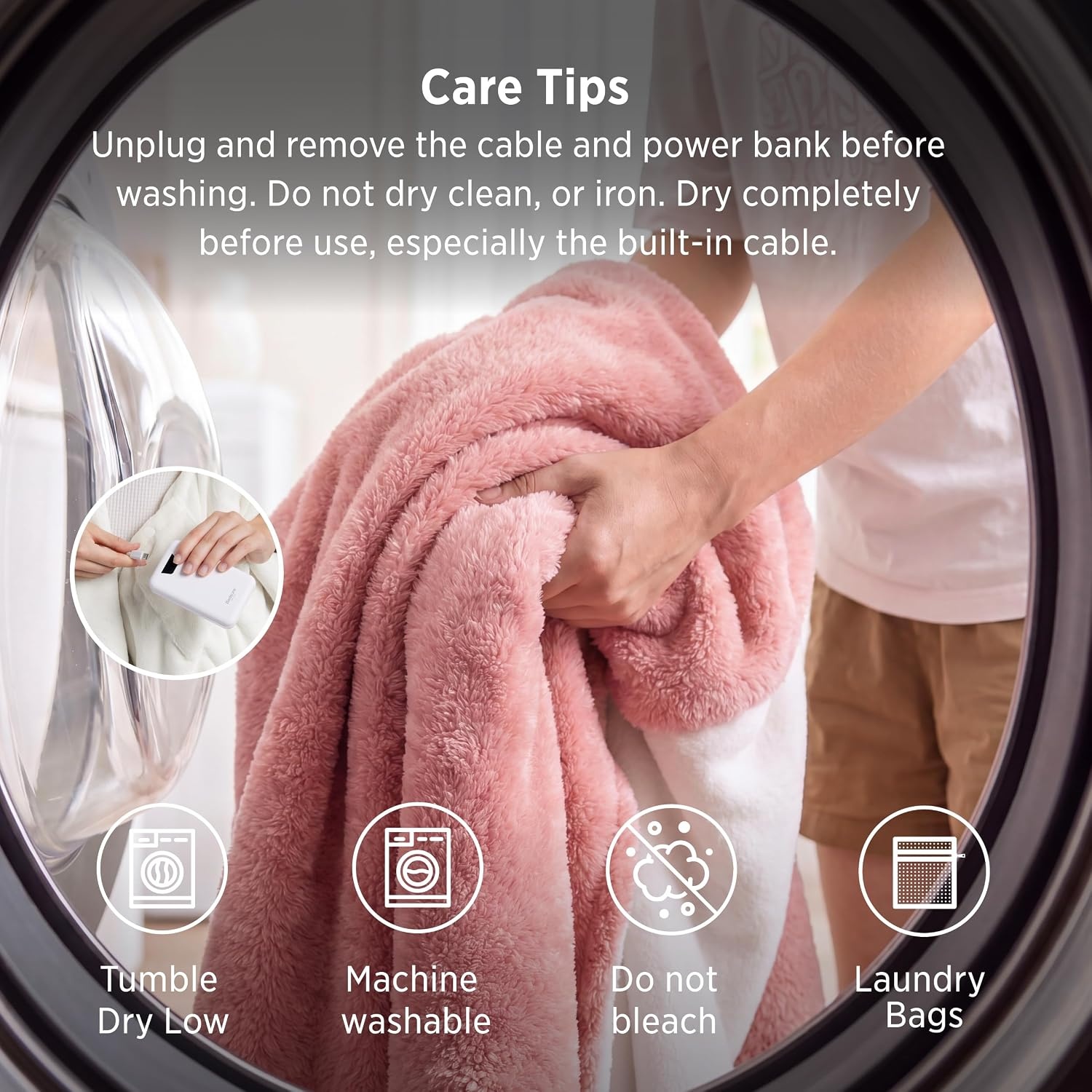 image:imageBedsure Cordless Wearable Heated Blanket Hoodie Blue Portable Heated Shawl02 Pink
