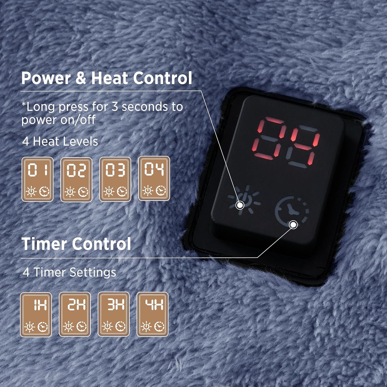 image:imageBedsure Cordless Wearable Heated Blanket Hoodie Blue Portable Heated Shawl04 Blue