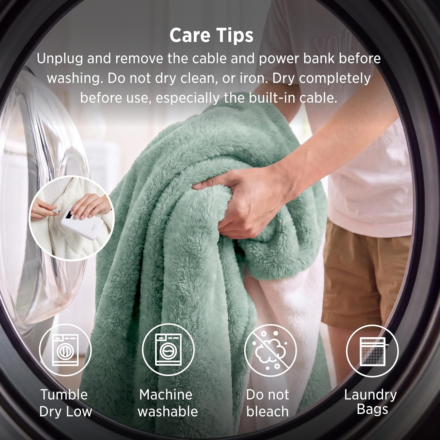 image:imageBedsure Cordless Wearable Heated Blanket Hoodie Blue Portable Heated Shawl07 Emerald Green