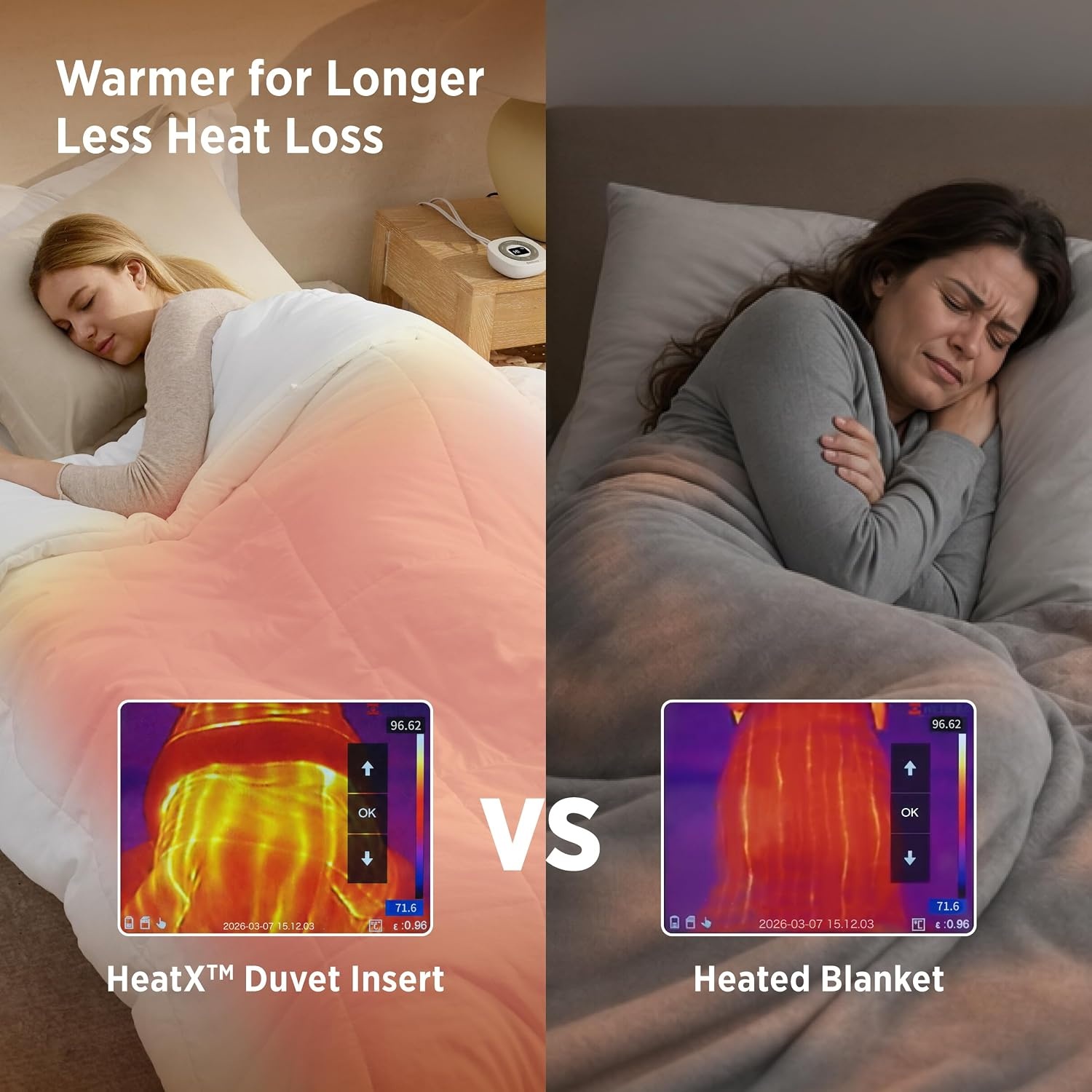 image:imageBedsure HeatX Heated Comforter Duvet Insert Queen Thick Heated Blanket01 White