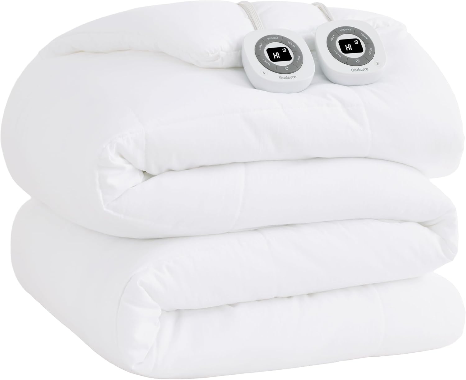 image:imageBedsure HeatX Heated Comforter Duvet Insert Queen Thick Heated Blanket01 White