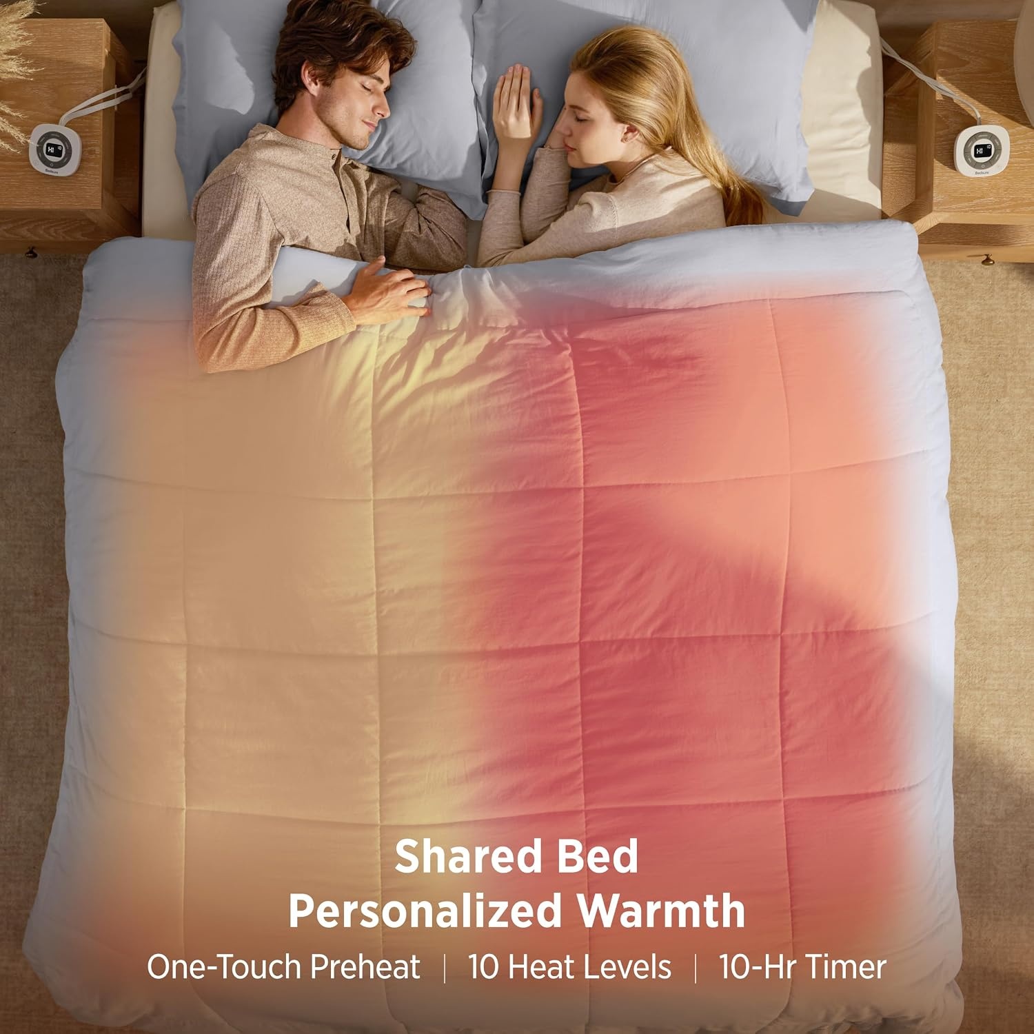 image:imageBedsure HeatX Heated Comforter Duvet Insert Queen Thick Heated Blanket03 Grey