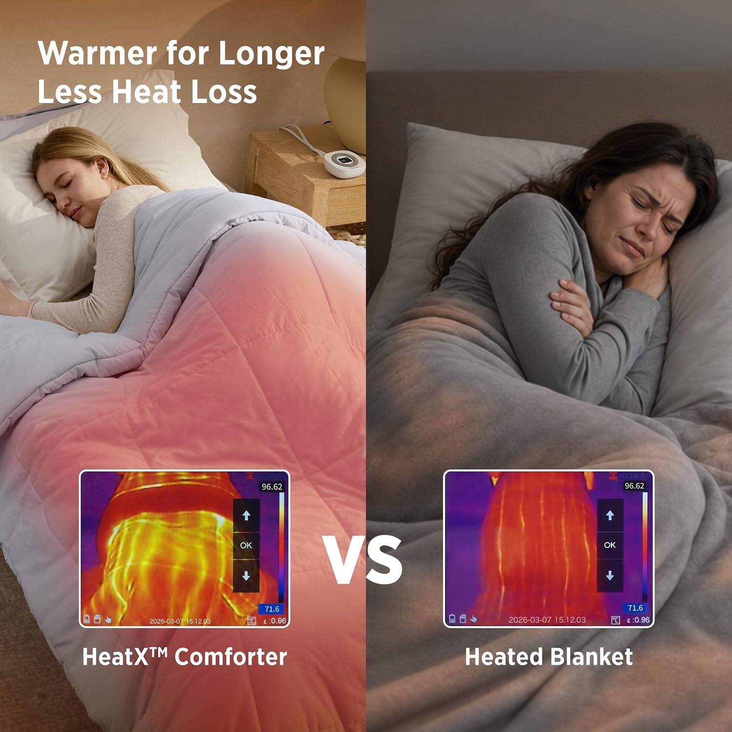 image:imageBedsure HeatX Heated Comforter Duvet Insert Queen Thick Heated Blanket03 Grey