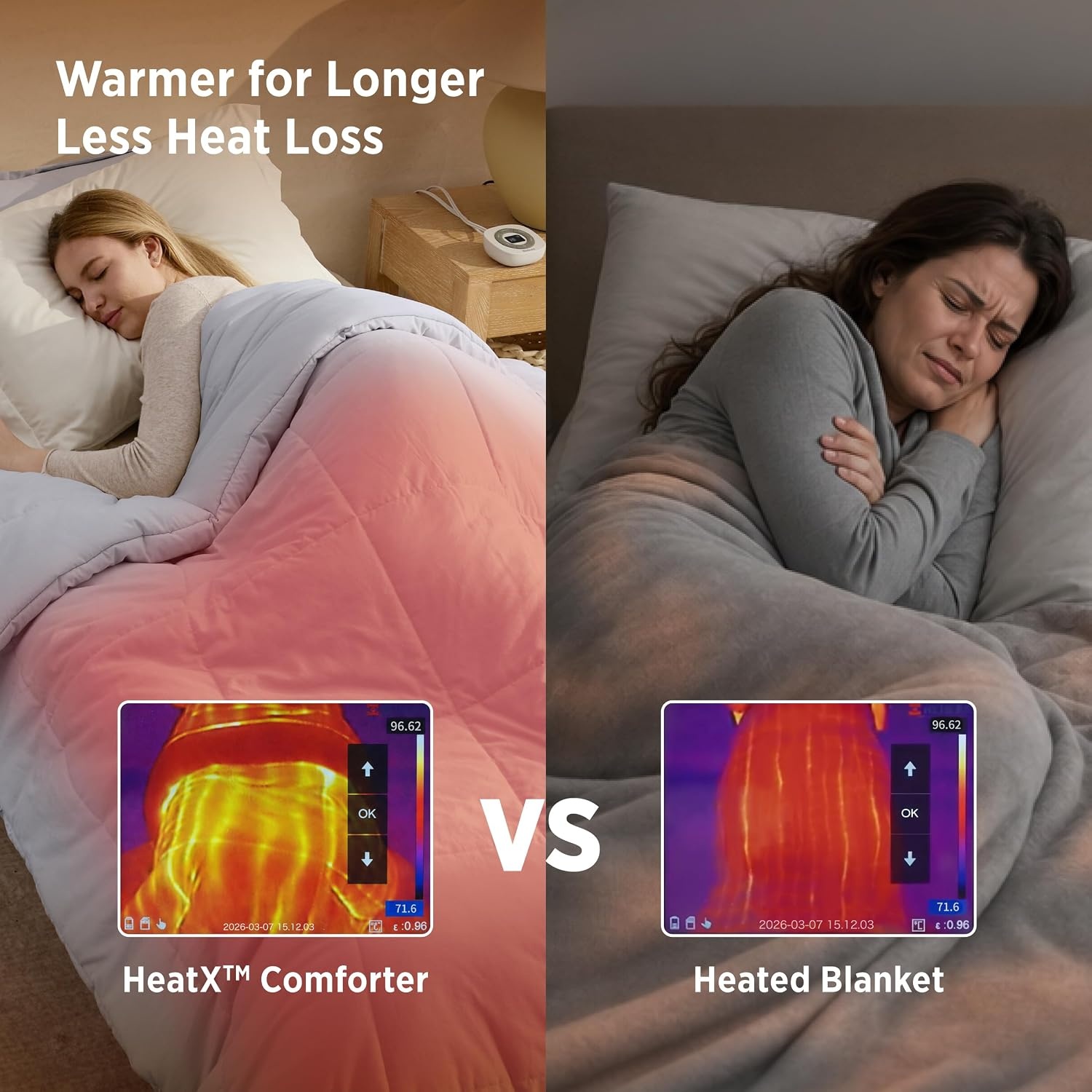 image:imageBedsure HeatX Heated Comforter Duvet Insert Queen Thick Heated Blanket03 Grey