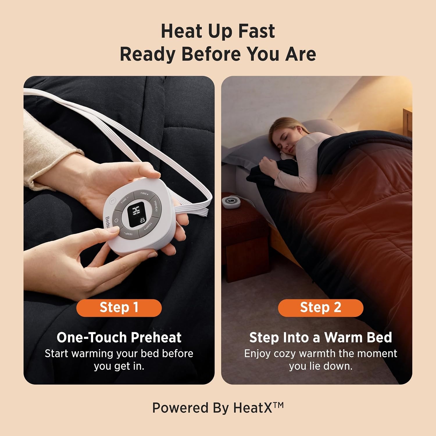 image:imageBedsure HeatX Heated Comforter Duvet Insert Queen Thick Heated Blanket04 Black