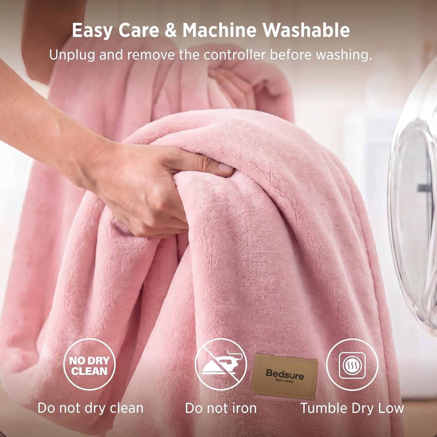 image:imageBedsure HeatX Heated Throw Blanket Electric Blanket with Preheat Grey06 Pink