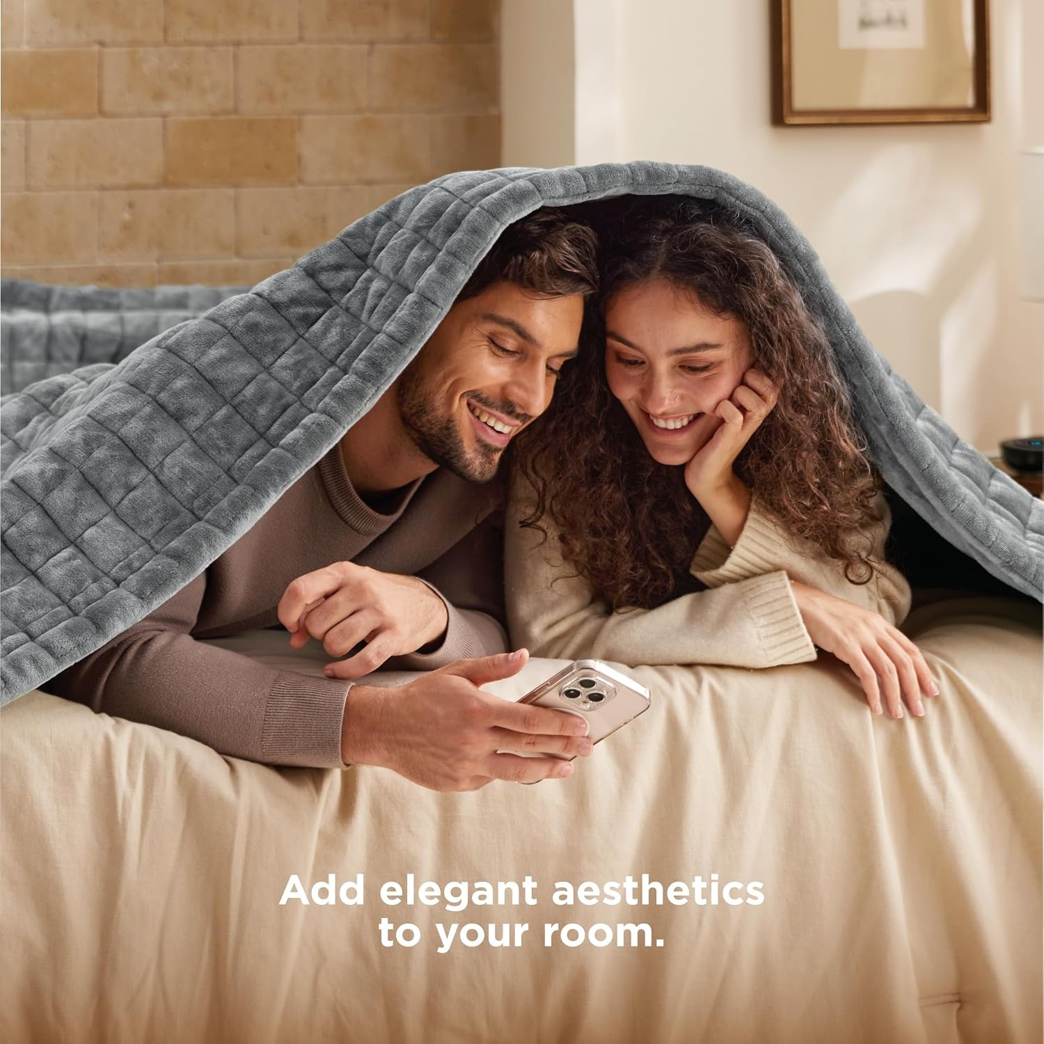 image:imageBedsure Quilted Heated Blanket Queen Size Filled for Extra Warmth Taupe02 Formal Gray Square