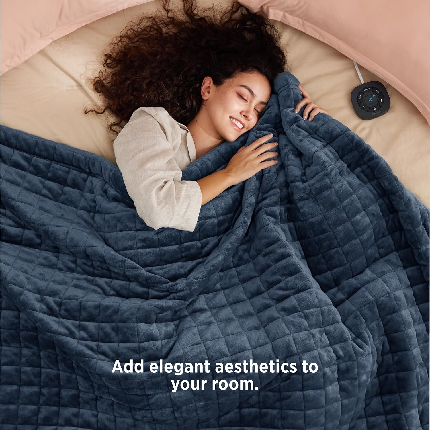 image:imageBedsure Quilted Heated Blanket Queen Size Filled for Extra Warmth Taupe04 Bering Sea Square