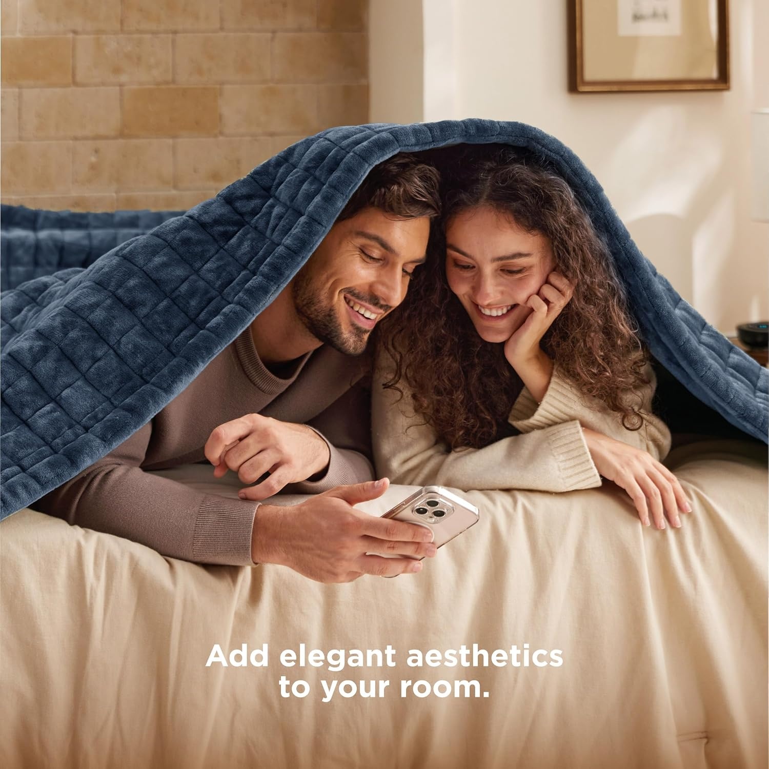 image:imageBedsure Quilted Heated Blanket Queen Size Filled for Extra Warmth Taupe04 Bering Sea Square