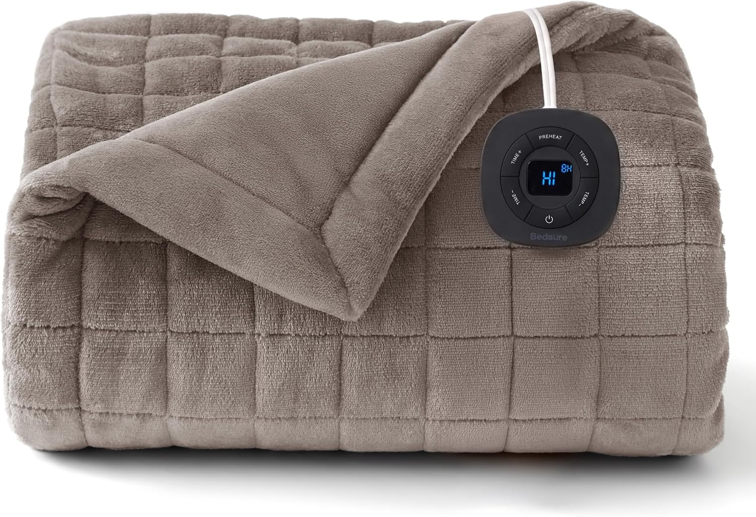 image:imageBedsure Quilted Heated Blanket Queen Size Filled for Extra Warmth Taupe05 Taupe Square