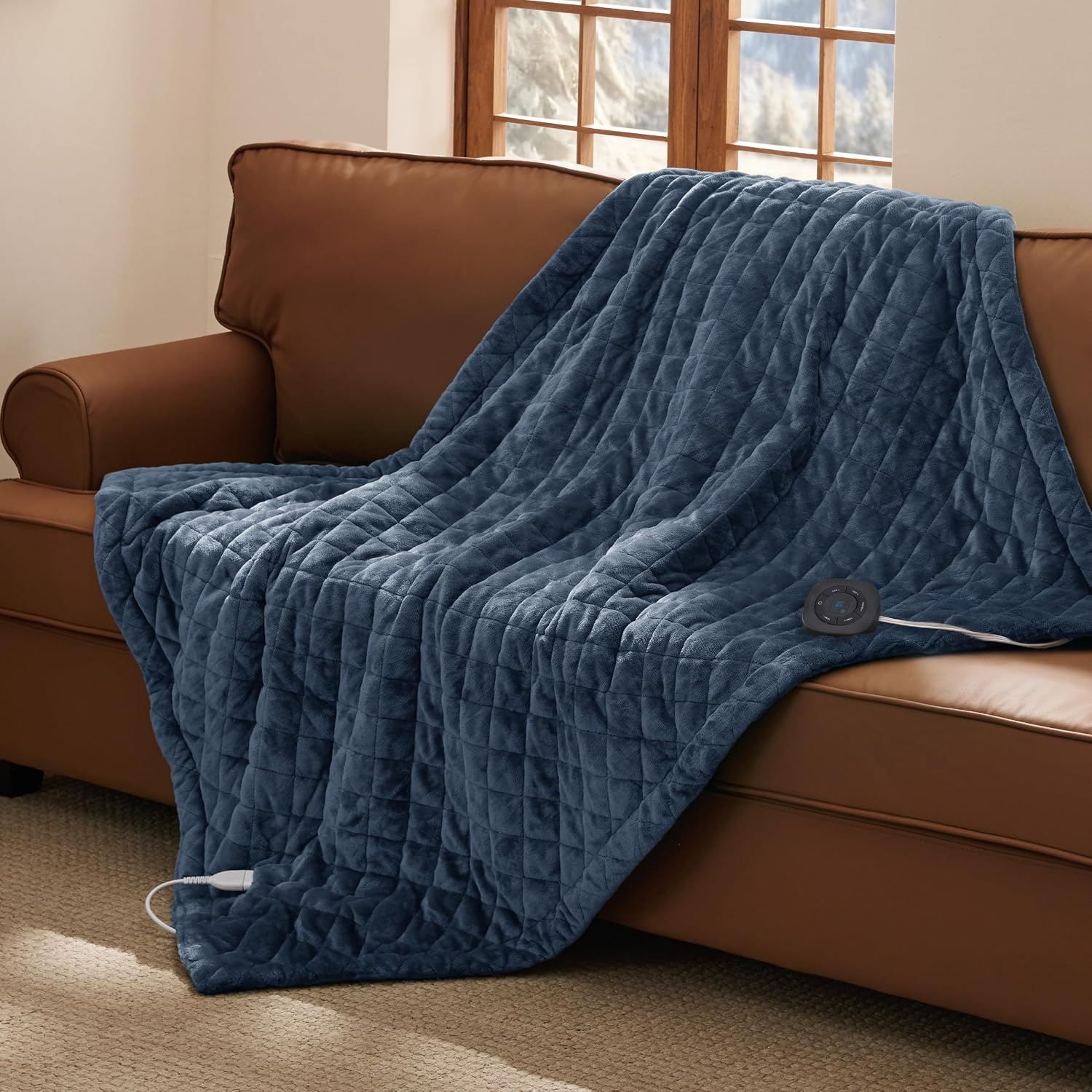 image:imageBedsure Quilted Heated Blanket Queen Size Filled for Extra Warmth Taupe10 Bering Sea Diamond