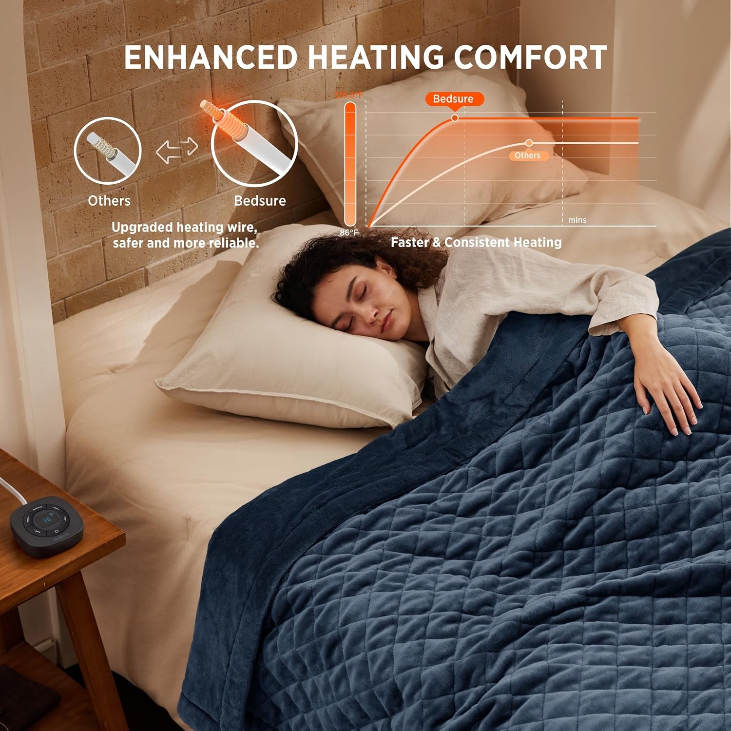 image:imageBedsure Quilted Heated Blanket Queen Size Filled for Extra Warmth Taupe10 Bering Sea Diamond