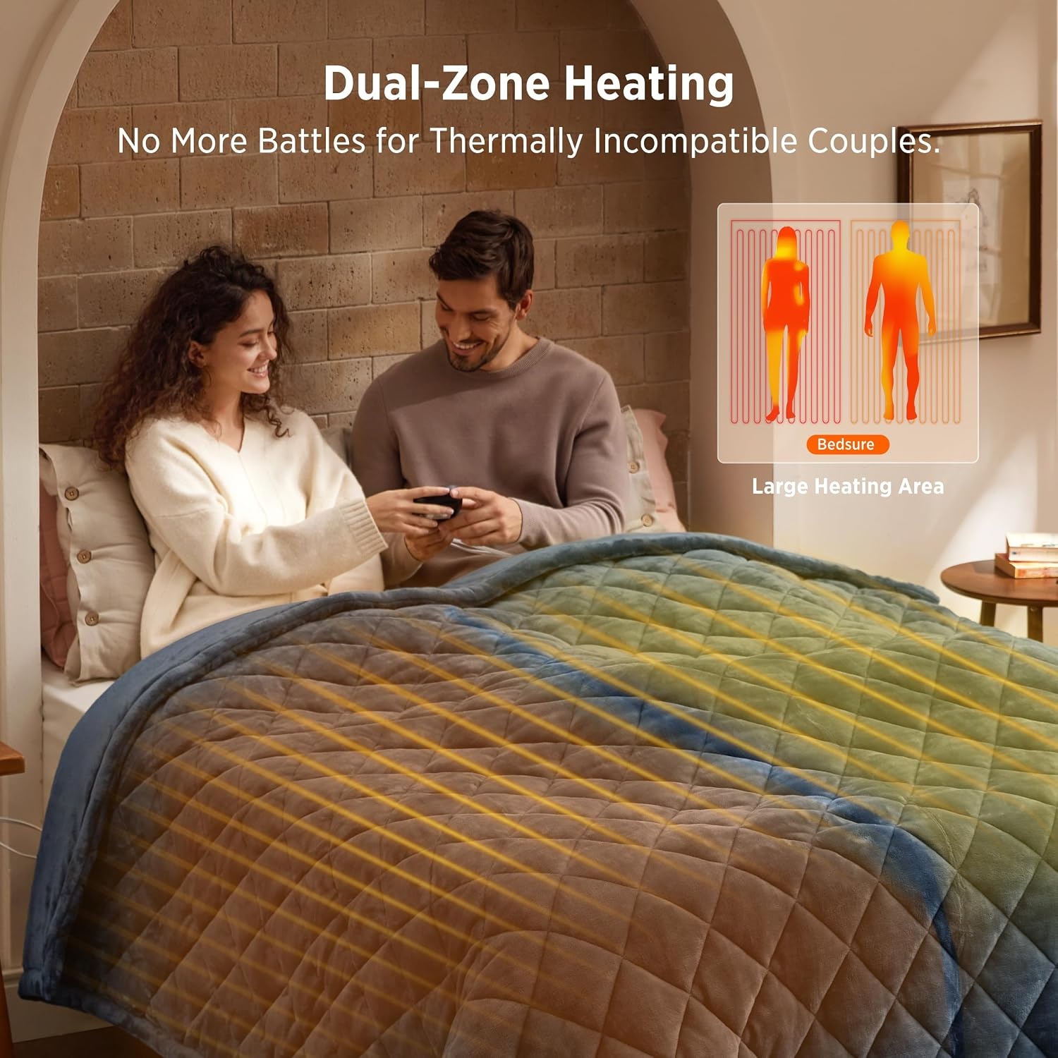 image:imageBedsure Quilted Heated Blanket Queen Size Filled for Extra Warmth Taupe10 Bering Sea Diamond