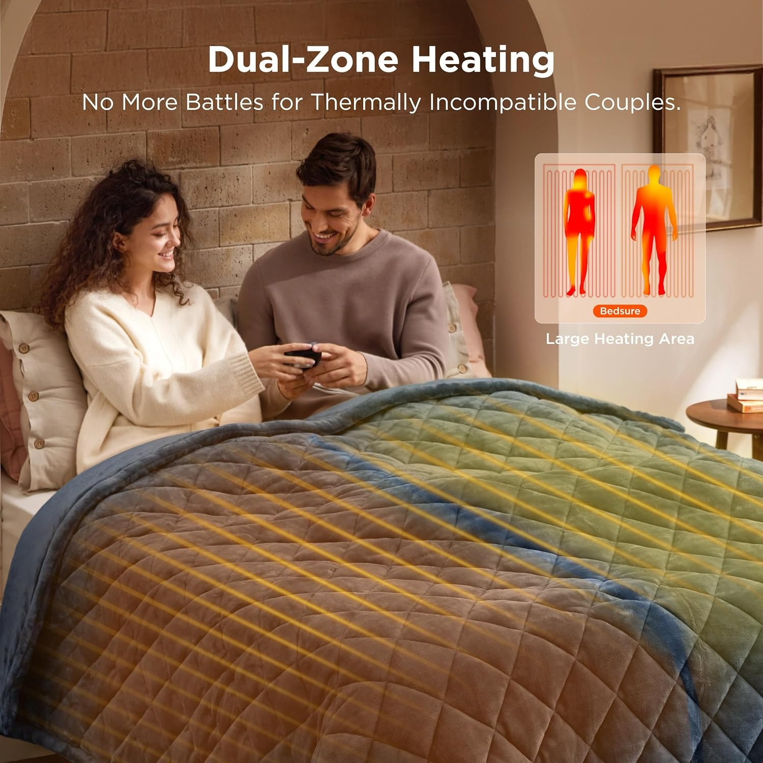 image:imageBedsure Quilted Heated Blanket Queen Size Filled for Extra Warmth Taupe10 Bering Sea Diamond
