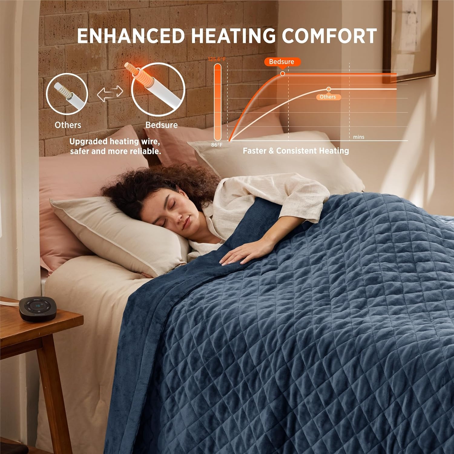 image:imageBedsure Quilted Heated Blanket Queen Size Filled for Extra Warmth Taupe10 Bering Sea Diamond