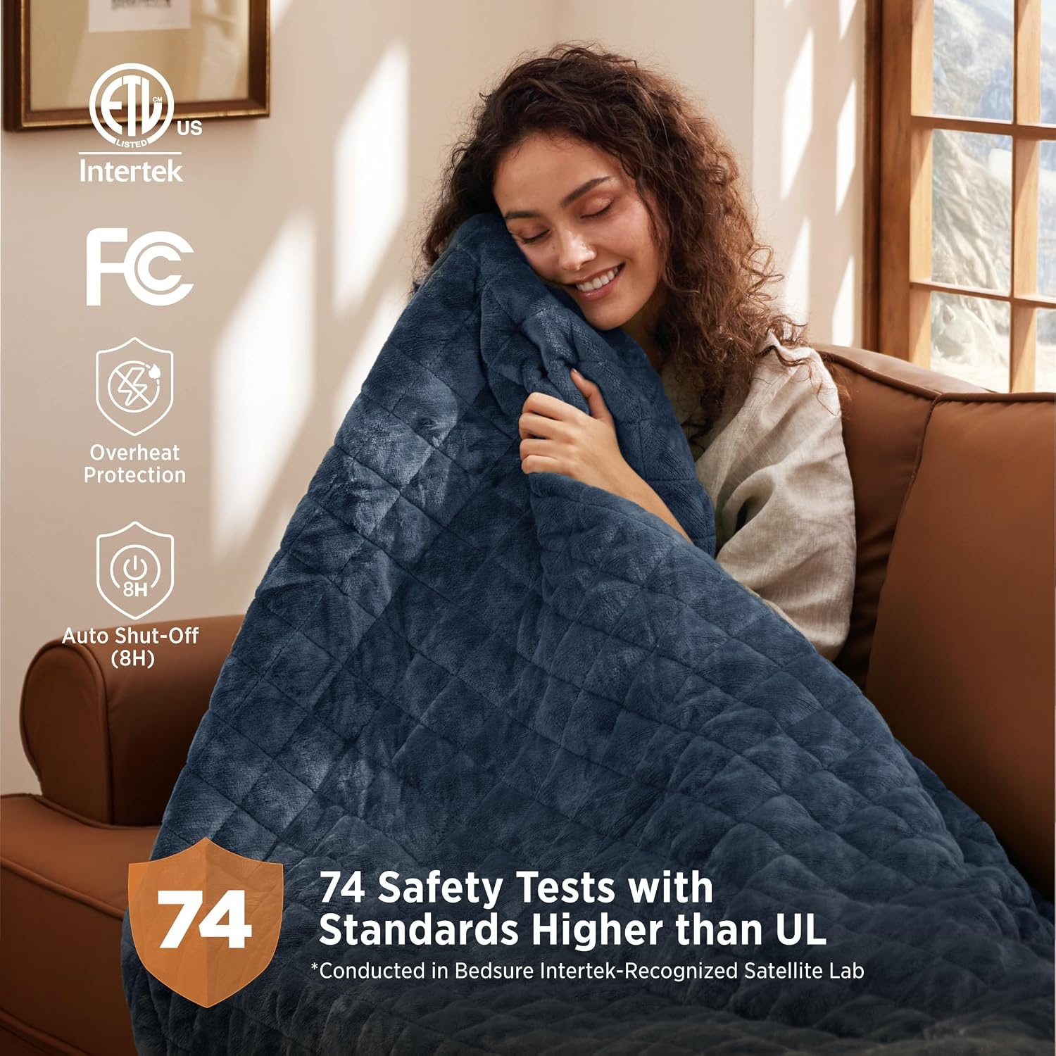 image:imageBedsure Quilted Heated Blanket Queen Size Filled for Extra Warmth Taupe10 Bering Sea Diamond