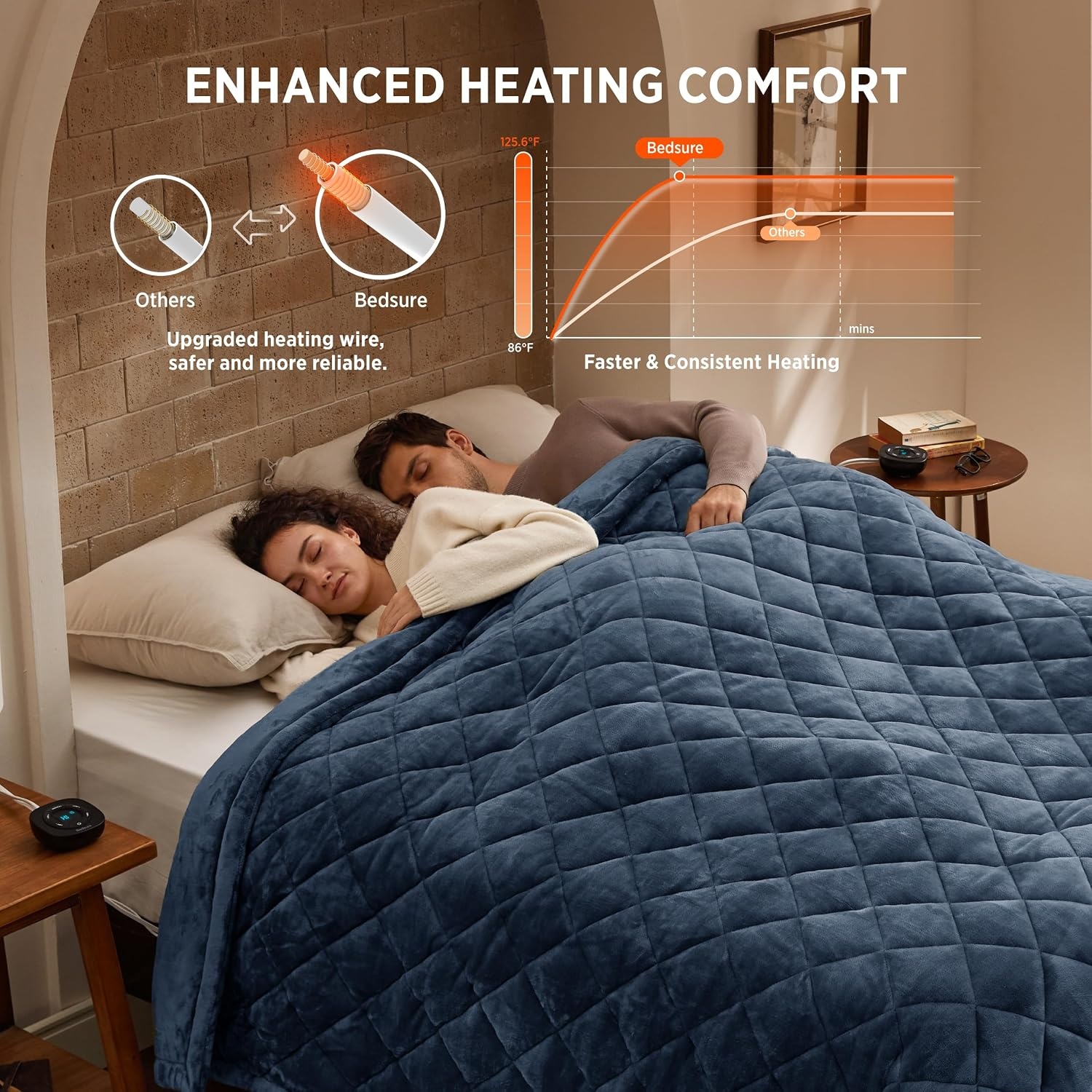 image:imageBedsure Quilted Heated Blanket Queen Size Filled for Extra Warmth Taupe10 Bering Sea Diamond