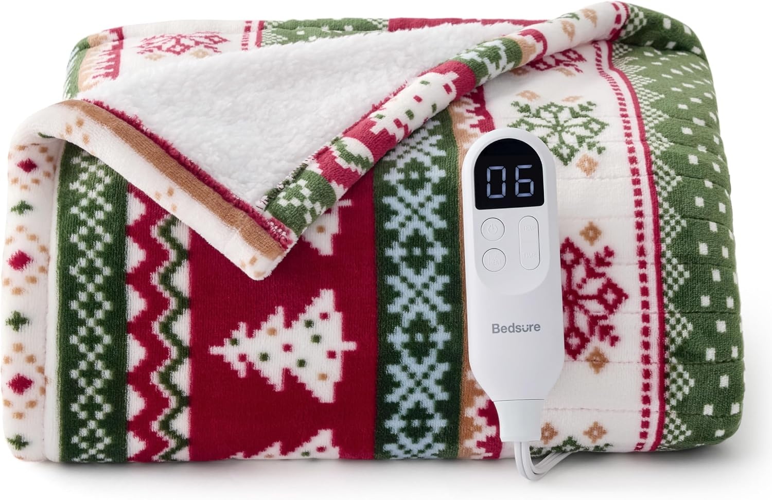image:imageBedsure Ribbed Electric Blanket Full Navy Heated Blanket Preheat23 Fair Isle
