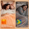 Bedsure Quilted Heated Blanket Queen Size, Filled for Extra Warmth, Taupe(01 – Ivory Square)